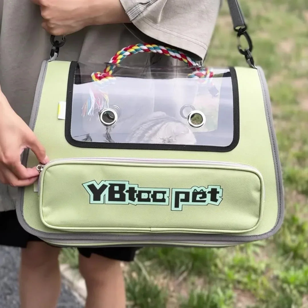 Sturdy Cat Carrier - Transparent Soft Sided Dog Carrier & Travel Pet Pack - silvia-therhond Main image