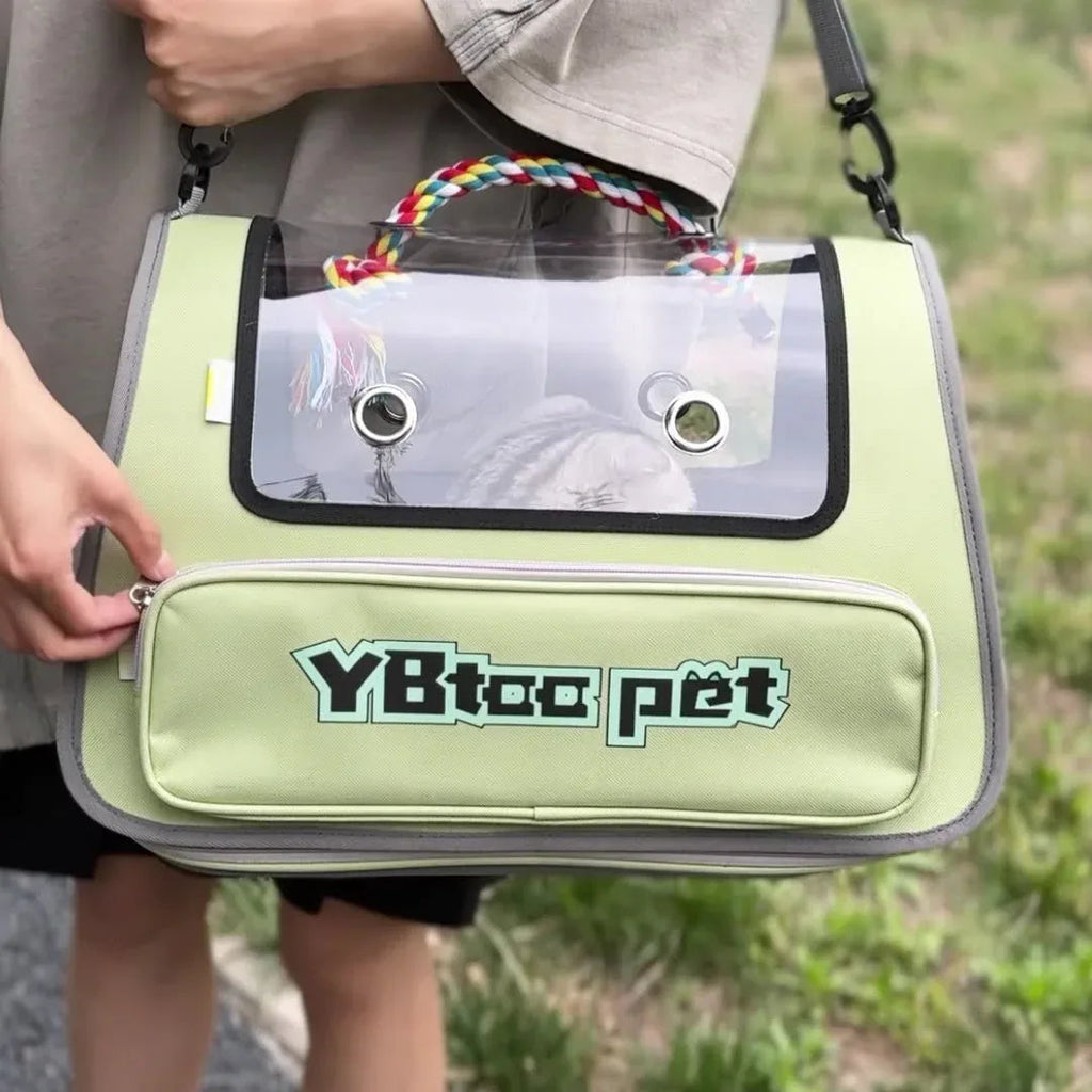 Sturdy Cat Carrier - Transparent Soft Sided Dog Carrier & Travel Pet Pack - silvia-therhond